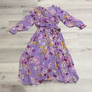 Enfocus Studio Purple Floral Midi Dress